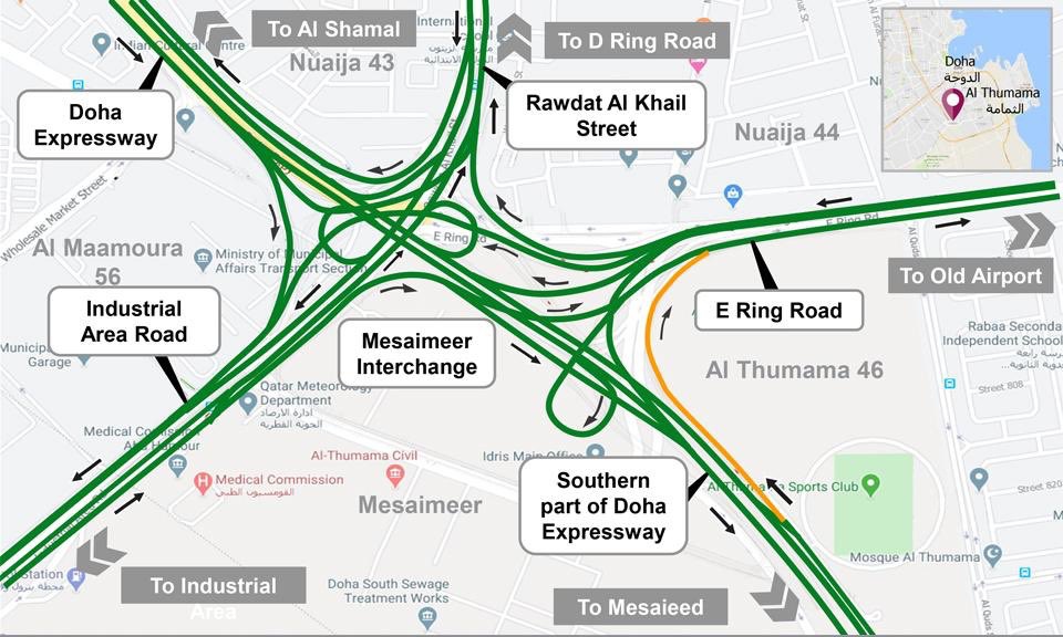 Ashghal to open new route at Mesaimeer Interchange